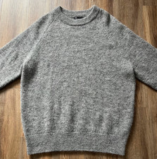 Zara mens brushed wool jumper soft cosy winter sweater medium grey 