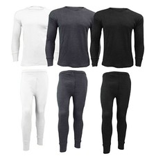 2 x FULL SET MENS THERMAL UNDERWEAR LONG SLEEVE VEST TOP & LONG JOHNS
