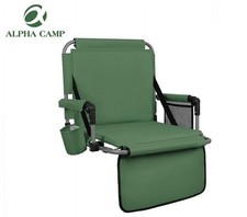 Padded Stadium Seat Chair with Back and Arm Rest Green 