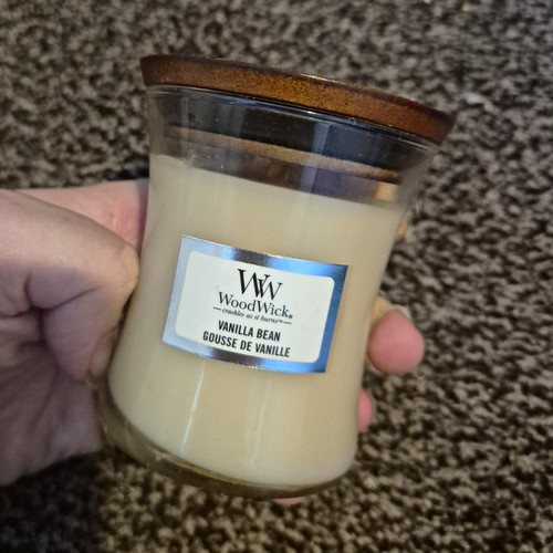 Woodwick vanilla bean scented - vanilla,