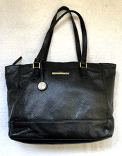PURE LUXURIES - SOFT JET BLACK REAL LEATHER SHOULDER BAG / BIG TOTE - FREE POST