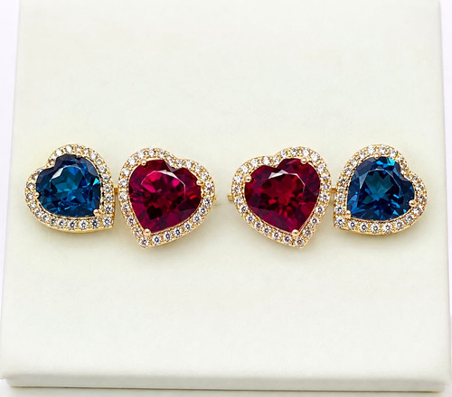 Twin hearts earrings natural - twin,