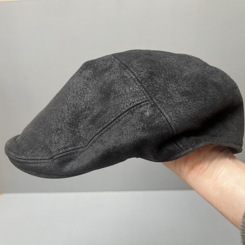 Whitely black leather cap - cap, 61cm