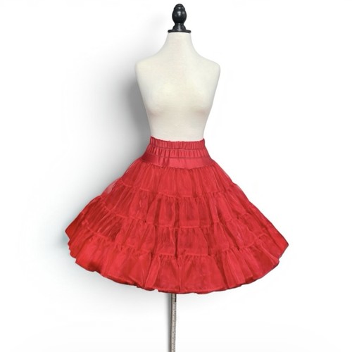 Vintage 80s red petticoat full - vintage,