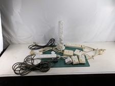 7x 13A White 4 Way Gang Mains Socket Extension Lead 250v Duraplug Vintage