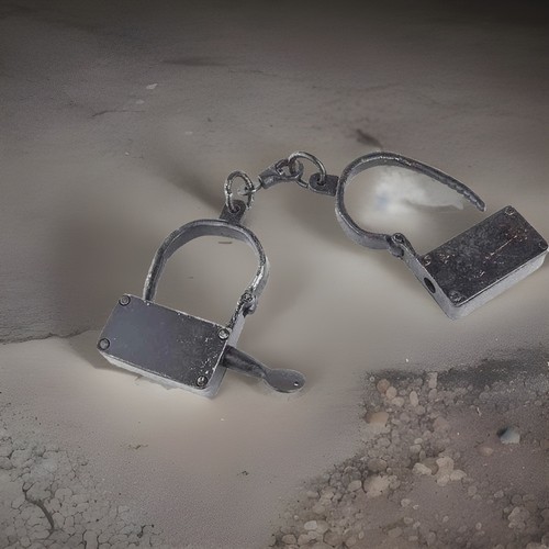 Box style manacles cast - manacles, metal