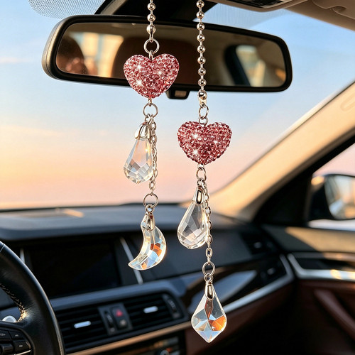 Bling pink love - pink, car
