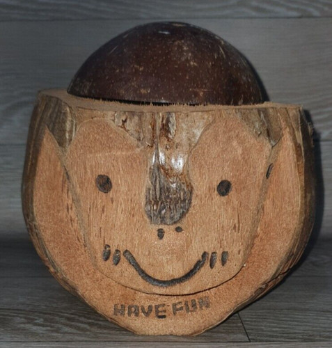Vintage carved coconut - vintage,