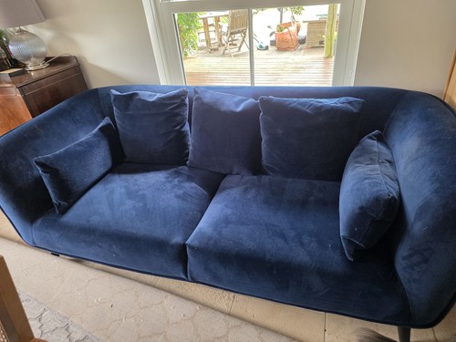 Navy velvet sofa - velvet,