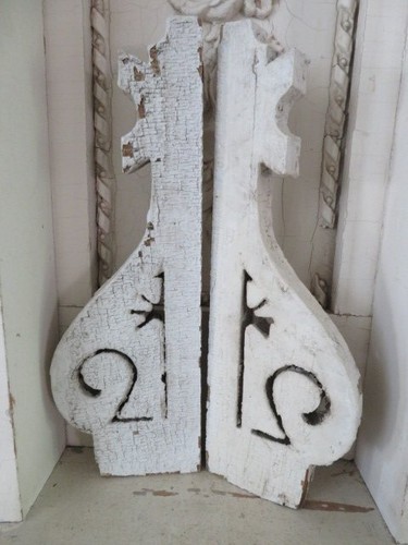 Pair old architectural wood - old,