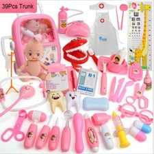 20-39PCS Doctor Medical Toy Set Nurse Carry Box Kid Role Play Pretend Kit Case