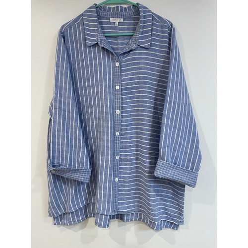 Habitat blue and white striped - and,