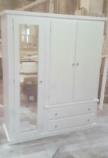 HANDMADE AYLESBURY WHITE (SILVER HANDLE) COMBI WARDROBE NO FLAT PACKS