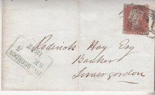 Imperf Penny Red Entire's Wrapper to Roderick Hay, Banker,Invergordon,5 Sep 1847