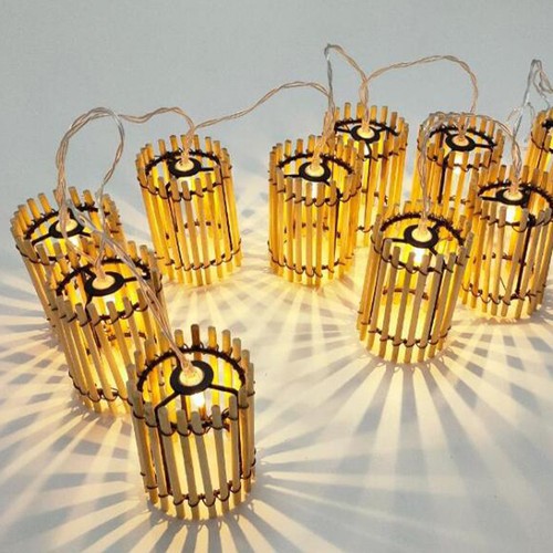 Bamboo pendant lamp shade - bamboo,