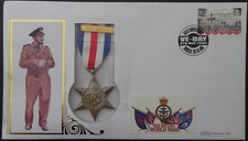 VE-Day WWII Replica France & Germany star with Atlantic clasp stamp Cover