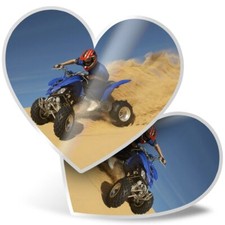 2 x Heart Stickers 7.5 cm - Quad Bike Desert Safari 4x4  #12683