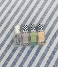 Barry M Speedy & Top Coat Nail Paint 4 Set Pastel Yellow Grey Mint Green Polish