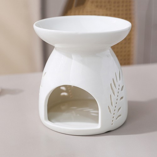 White ceramic incense burner - ceramic,