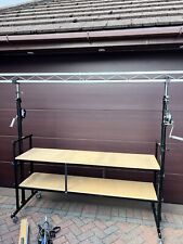 ULTIMAX DJ STAND 1.7M ON WHEELS, WINCHES, SHELVING AND 3M TRUSS.