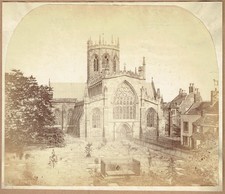 View of the church, Nantwich, Cheshire.  Large 1870s albumen photograph