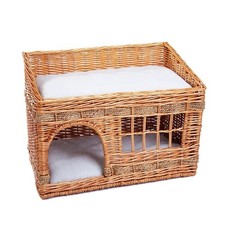 Luxury 2-Tier Wicker Cat House