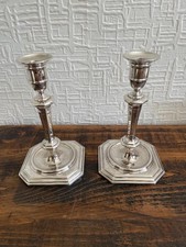 IMPRESSIVE PAIR OF HALLMARKED SILVER CANDLESTICKS Birmingham 1988