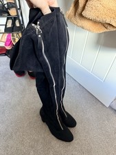 Black faux suede - black,
