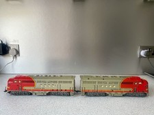 O Gauge Marx 3 rail Santa Fe twin diesels.