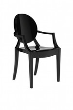 Authentic Philippe Starck Louis Ghost Chair, Glossy Black, Original Kartell -1/6
