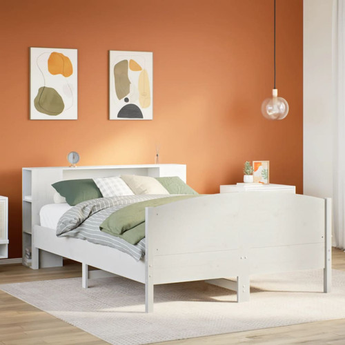 Bed solid pinewood white - bed,