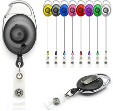 10x RETRACTABLE ID Badge YO YO REEL CLIP Card Security Name Badge Pass Holder UK