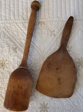 Antique Wood Butter Pat ? and