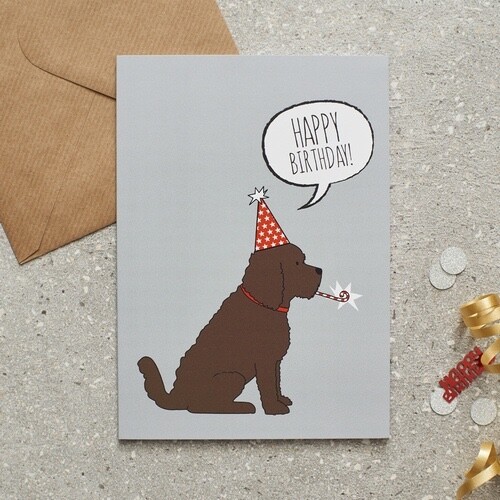 Dog birthday greeting card - dog, by