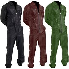 Jumpsuit Overall Mens Bodysuits One Piece Catsuit Leather Clubwear Party Costume