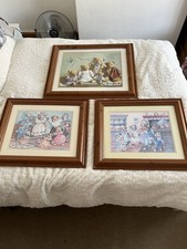 Teddy Bear Pictures Pine Framed X 3