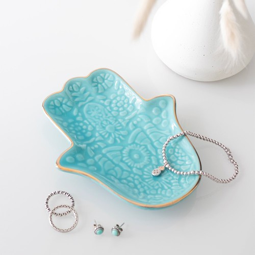 Turquoise hamsa hand jewellery - hand,