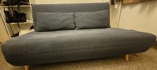 2 Seat Sofa Blue Grey Compact Couch Settee (sofa bed, read description) RRP £299