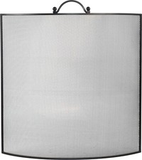 Fireplace Fire Spark Guard Screen Protector 66x60cm Heavy Duty Black Fire Screen