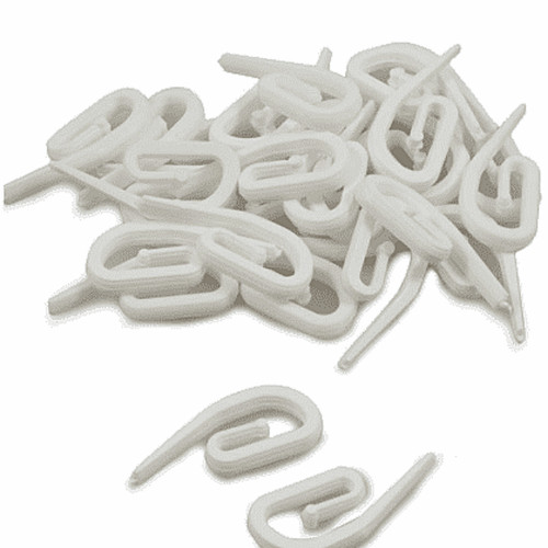 White plastic nylon curtain - white,