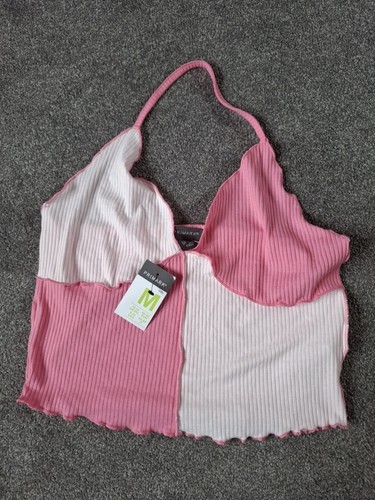 Women pink halterneck - pink, crop
