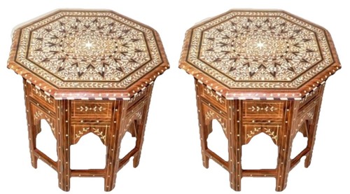 Pair indian inlaid folding - of,