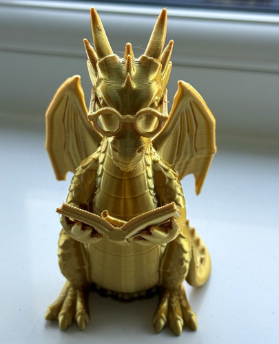 Gold dragon figurine ornament - gold,