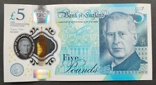 King Charles 2024 Bank of England £5 Banknote, Polymer, Uncirculated CA Letter
