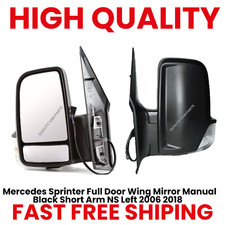 Left Manual Wing Mirror Short Arm for Mercedes Sprinter 2006–2018