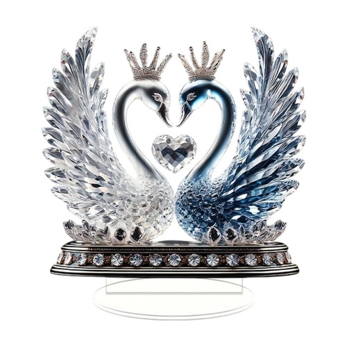 New swan couple statue - new,