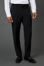 Burton Mens Suit Trousers Tailored Fit Black Essential Smart Business