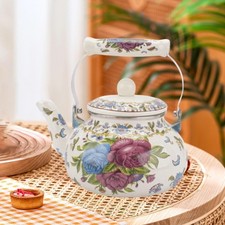 Enamel tea kettle vintage - kettle,