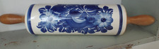 BLUE FLORAL VINTAGE ROLLING PIN/DECORATIVE/KITCHEN/COLLECTABLES/FRENCH/RETRO