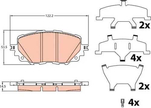 Brake pads gdb2200 trw for - pads,